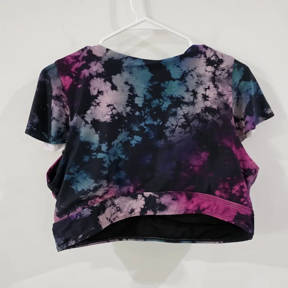 Torrid Womens Wireless Flutter Sleeve Bikini Top Size 2X Tie Dye Bathing Suit